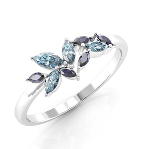 Sapphire & Aquamarine Multi Stone Ring