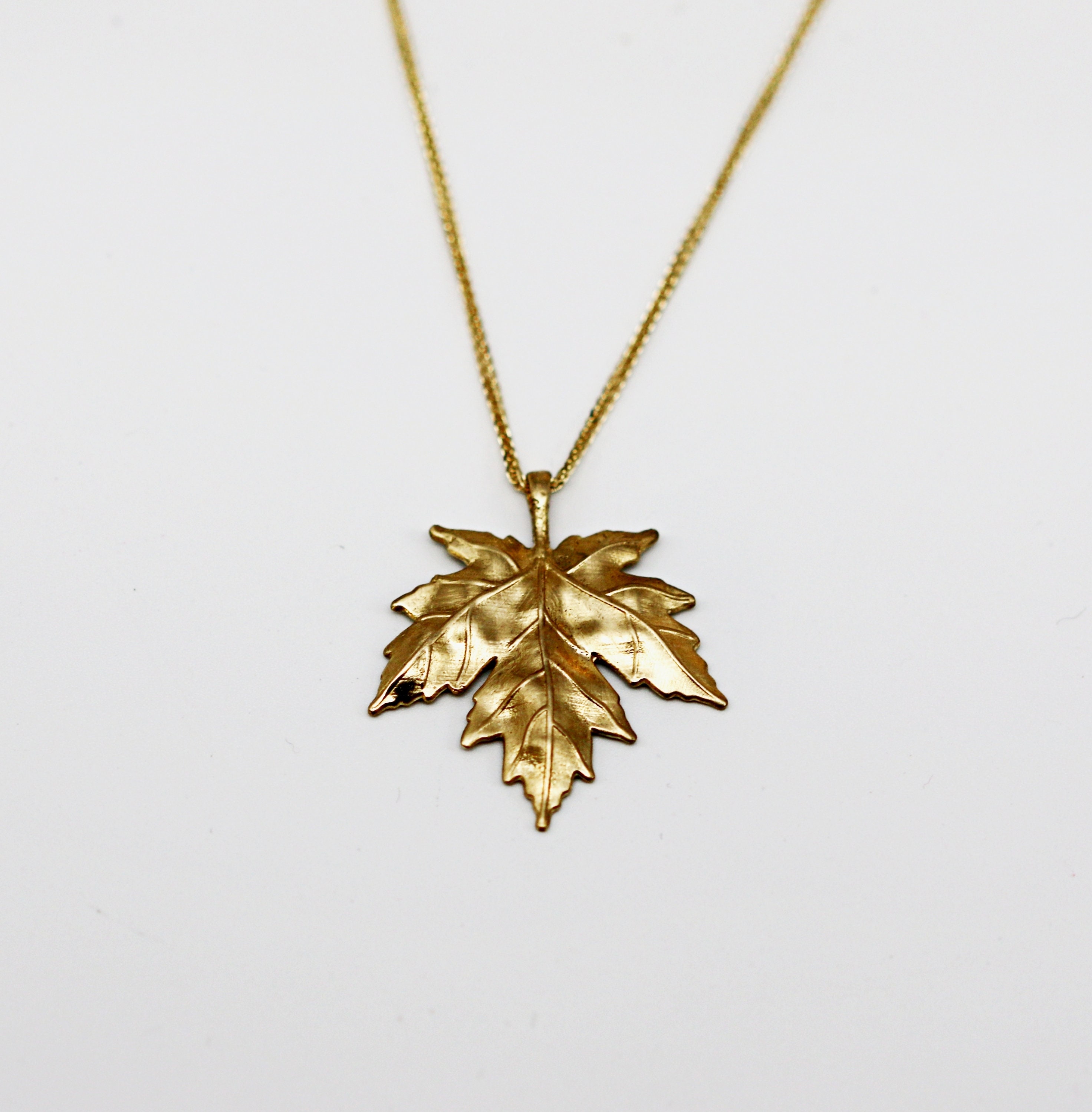 Maple Leaf Pendant Gold Leaf Pendant Nature Inspired Etsy