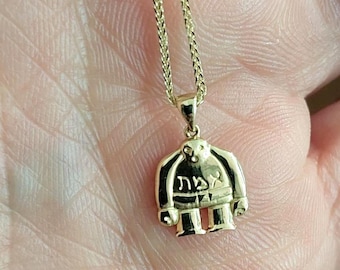 Colgante Golem de oro de 14 quilates * Collar con amuleto judío de protección * Amuleto Emet personalizado