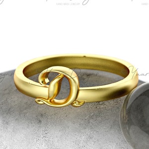 Initial Name Ring In 14k Solid Gold, Personalized Letter Gold Ring, Customized Statement Ring, Personalized Gift, Ring For Men/Women
