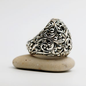 Bohemian Filigree Silver Ring