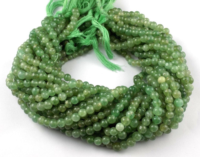 5 Strand Natural Aventurine Gemstone Rondelle 6-7mm 13 Long Smooth Jewelry Bead AventurineSmooth BeadsGemstone BeadJewelry Making Bead.