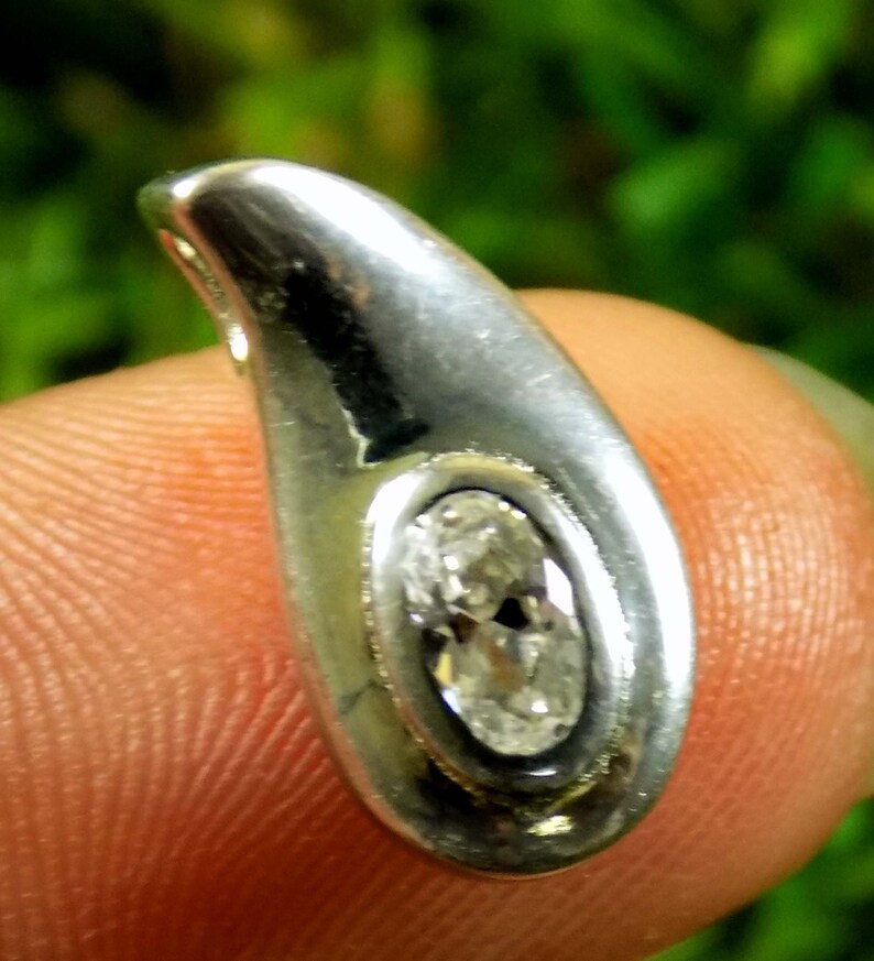 Natural 925 Sterling Silver Pendant White Cubic Zirconia Gemsotne Tiny Cute Pendant 4x3mm Jewelry Nacklace Pendant,Antique Small Pendant