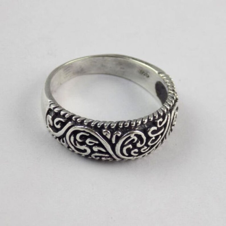 Silver Ring 1 Pc 925 Sterling Silver Floral Style Design High Polished Black Oxidize Ring Fashion Ring Black Oxidize Fancy Ring SOR05