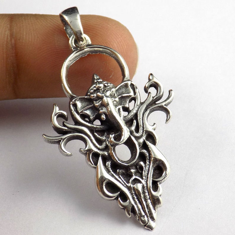 Charmin Pendant 1 Pcs Fancy Ganesh Look Design 925 Sterling Silver Black Oxidize Lovely Pendant Vintage Pendant Indian Lord Pendant
