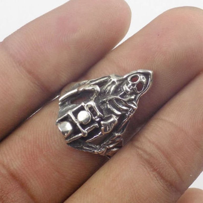Black Oxidize Ring 1 Pc Skeleton Design Style Ring 925 Sterling Silver High Polished Lovely Ring Designer Ring SOR97