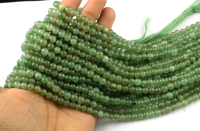 5 Strand Natural Aventurine Gemstone Rondelle 6-7mm 13 Long Smooth Jewelry Bead AventurineSmooth BeadsGemstone BeadJewelry Making Bead.
