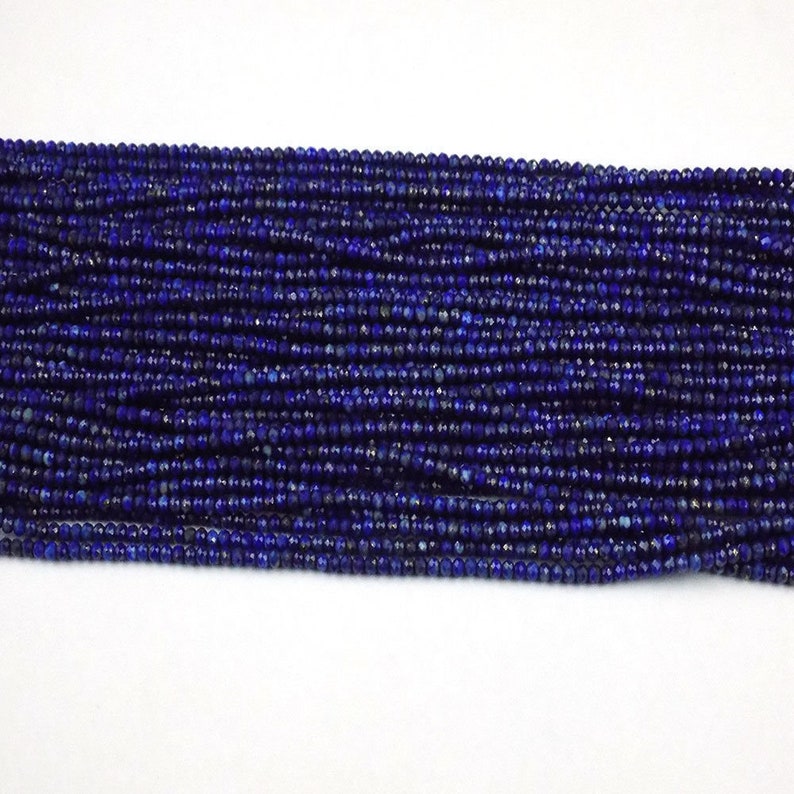 5 Strand Lapis Micro Faceted Rondelle Approx 2.40mm Gemstone Beads 13 LongLapis Lazuli Faceted StonesJewelry Making BeadsGems /& Beads