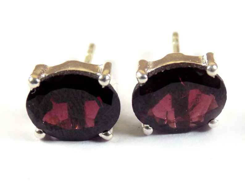 Stud Earring 7x9mm,8x10mmAmethyst,Citrine,Rainbow Moonstone,Red Onyx,Garnet,Mystic Quartz,Blue Topaz,Smoky,Iolite,Labradorite,Light Amethyst