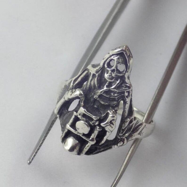 Black Oxidize Ring 1 Pc Skeleton Design Style Ring 925 Sterling Silver High Polished Lovely Ring Designer Ring SOR97