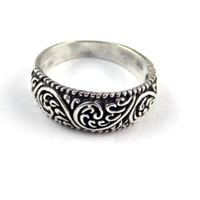 Silver Ring 1 Pc 925 Sterling Silver Floral Style Design High Polished Black Oxidize Ring Fashion Ring Black Oxidize Fancy Ring SOR05