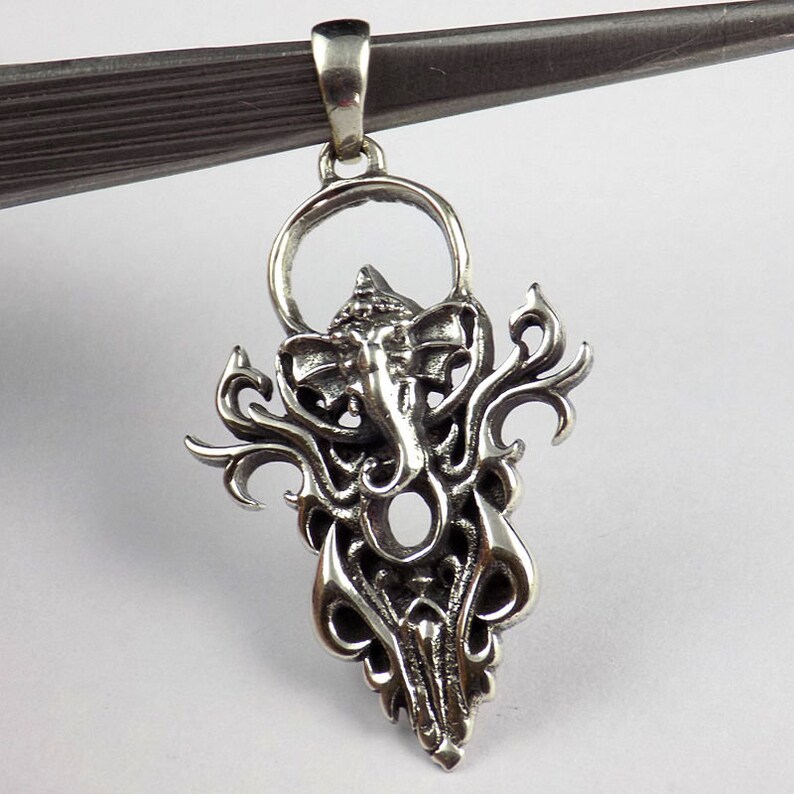 Charmin Pendant 1 Pcs Fancy Ganesh Look Design 925 Sterling Silver Black Oxidize Lovely Pendant Vintage Pendant Indian Lord Pendant