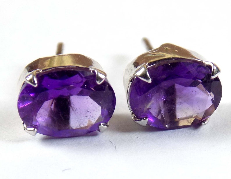 Stud Earring 7x9mm,8x10mmAmethyst,Citrine,Rainbow Moonstone,Red Onyx,Garnet,Mystic Quartz,Blue Topaz,Smoky,Iolite,Labradorite,Light Amethyst