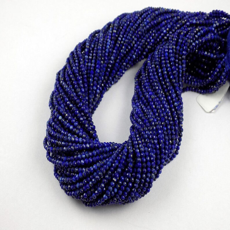 5 Strand Lapis Micro Faceted Rondelle Approx 2.40mm Gemstone Beads 13 LongLapis Lazuli Faceted StonesJewelry Making BeadsGems /& Beads