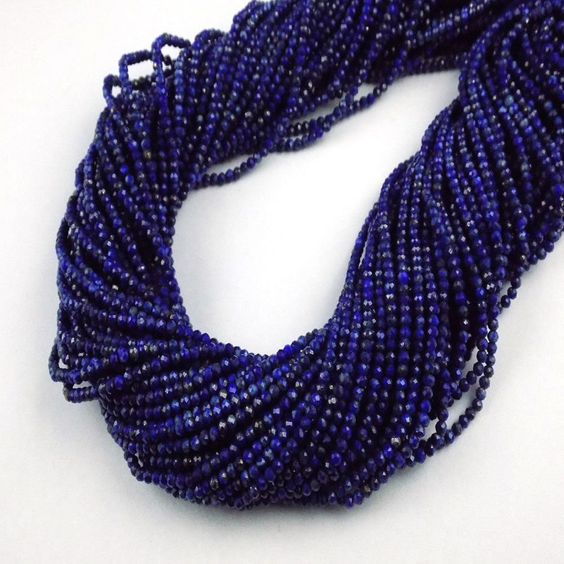 5 Strand Lapis Micro Faceted Rondelle Approx 2.40mm Gemstone Beads 13 LongLapis Lazuli Faceted StonesJewelry Making BeadsGems /& Beads