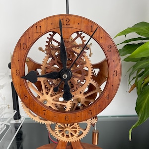 Wood Skeleton table clock CNC plans, digital download for DIY