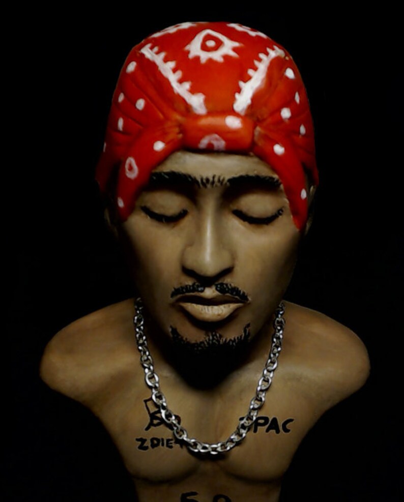 À La Portrait Tupac TupacMiniature SculptureFigurine De Shakur Fait 2pacArtBuste Main2pac P0w8nkNOX