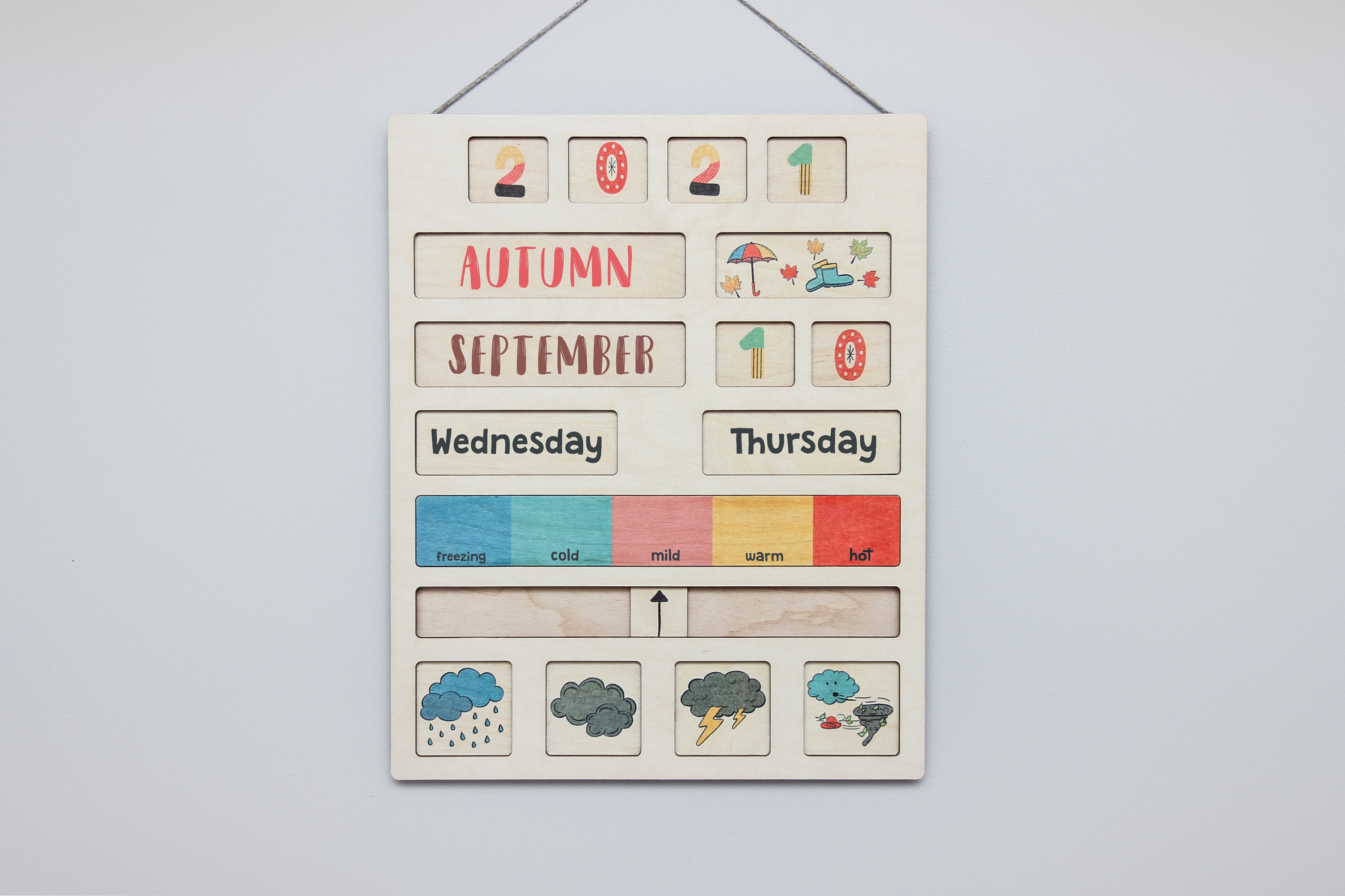 Wooden Weather Activity Calendar Homeschool Wall Calendar Etsy