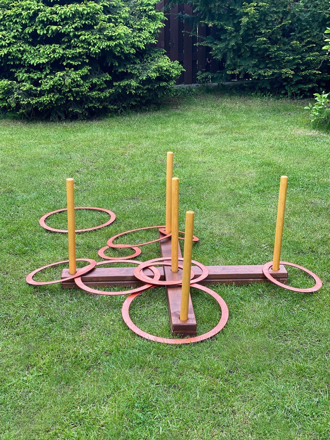 Ring Toss Outdoor Yard With 15 Plywood Rings Wooden Game Etsy