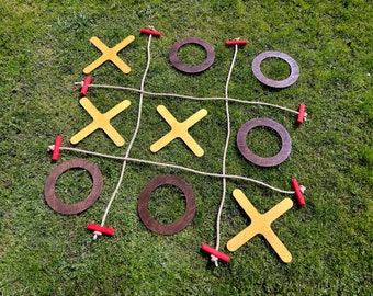 Tic Tac Toe, jeu de jardin, jeu pour enfants, jeu de jardin de mariage, jeu pour la salle de classe et le bureau, cadeau d'anniversaire, surdimensionné, grand jeu de pelouse d'extérieur, géant