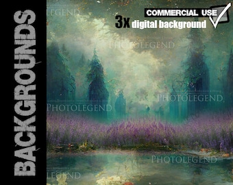 Digital Painting Backgrounds Pack "Fantasy Forest"
