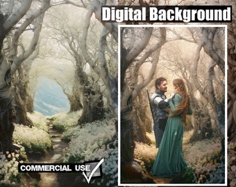 Digital Backgrounds 2x JPG "White Forest"