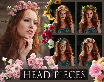 Photoshop Flower Crown Headpiece Overlays