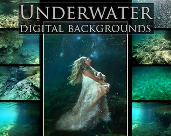 15 Digital UNDERWATER Backgrounds