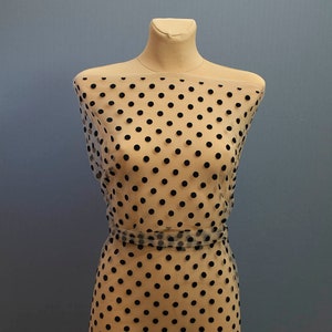 Polka Dot Tüll Stoff - Tüll Stoff - Elfenbein Tüll - Tüll Stoff Bulk Stock - weiche Tüll Stoff mit samt Punkten - samt Punkte Tüll