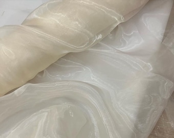 Organza fabric 3.2 yard width Ivory Organza lace fabric White Organza Fabric Wedding dress fabric Sheer Shiny Organza fabric