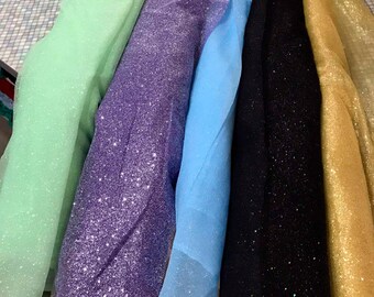 Shimmer Glitter Tulle Fabric by yard Ivory glued glitter lace fabric White  Shimmer Fabric Glitter fabric Wedding fabric by yard Bridal tulle