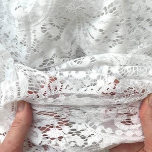 Stretch White Guipure luxury lace floral fabric wedding guipure Lace fabric flowers guipure lace fabric Ivory Wedding lace