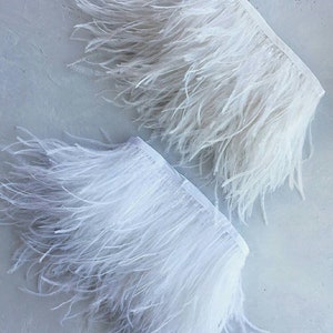 White Feather Trim Ostrich feathers Trim Feather trim  Craft feathers Color feathers Black feathers Dress feather Ostrich trim Feathers