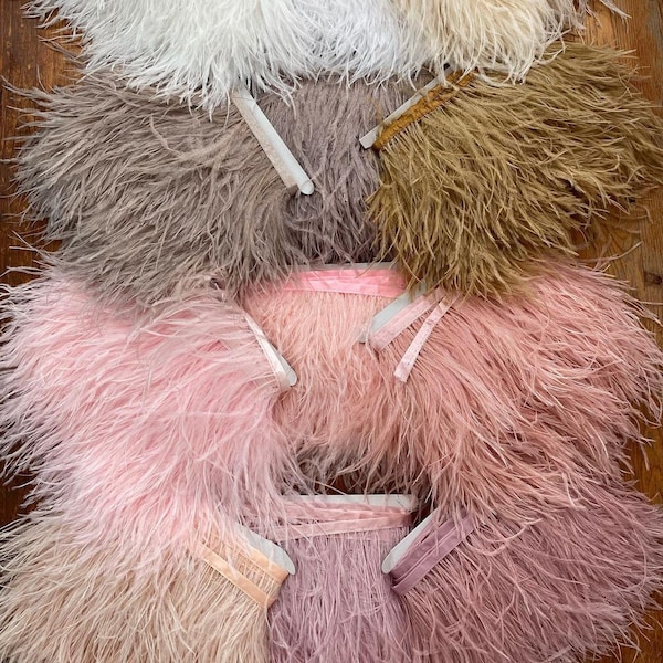 Feathers TRIM Ostrich feathers Feather trim Craft feathers Color feathers Pink feathers Dress feather feather fringe Skirt feather trim