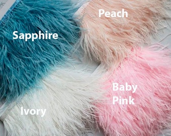 2 Iarde Di Piume Di Struzzo Naturali - Con Nastro Per Cucire, Rosa, Per Costumi E Decorazioni - Foto 11