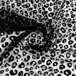 Soft tulle leopard fabric Black leopard pattern tulle Tulle fabric by yard Soft tulle fabric with leopard pattern Black Velvet Tulle by yard