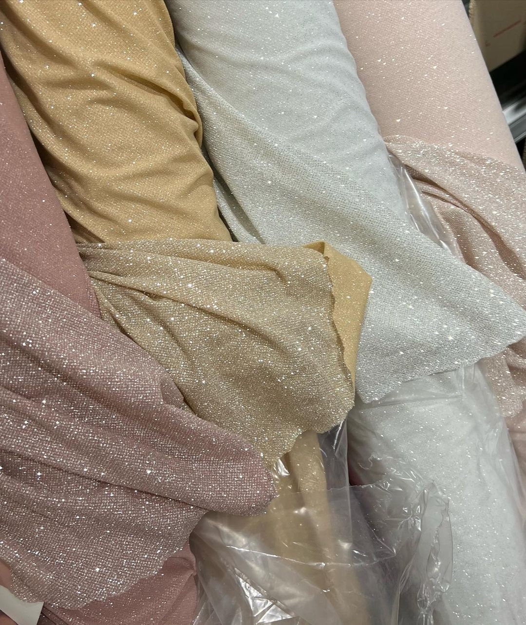 White Glitter Fabric Stretch by Yard Ivory Glued Glitter Lace Fabric