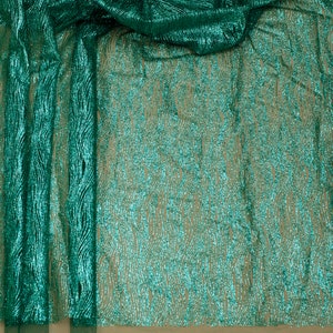 Emerald Green Glitter Waves fabric glued glitter Wedding lace fabric Green Glitter Fabric Glitter by yard Wedding glitter Bridal tulle