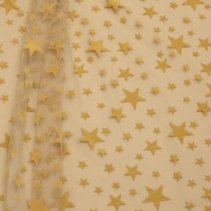 Yellow Tulle with stars tulle dress fabric tulle with stars tutu fabric black tulle fabric by yard supplier velvet flocked stars on tulle