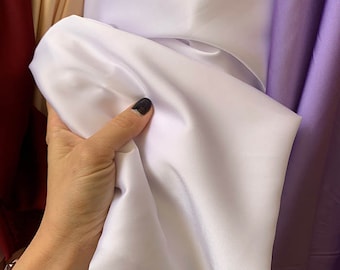 White satin silk fabric silk by the yard White satin fabric Silk Satin fabric