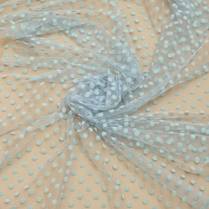 Polka dot tulle fabric Tulle fabric Ivory tulle Tulle fabric by yard Soft tulle fabric with velvet dots Velvet dots tulle image 5