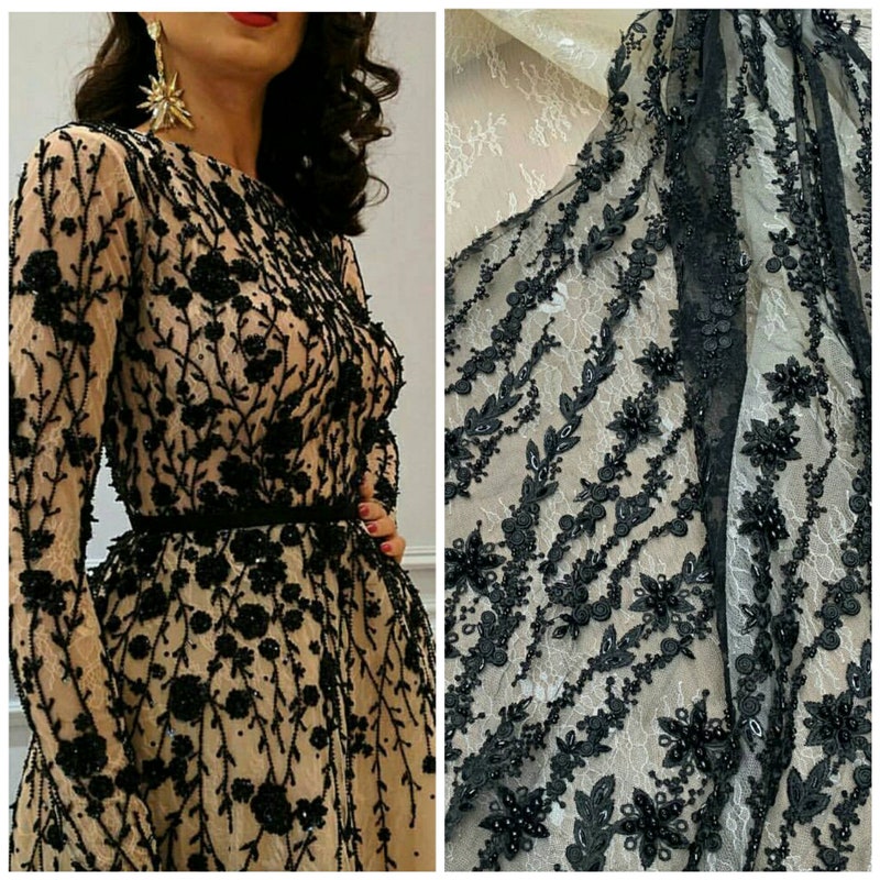 Dark Green Guipure Lace Ebba