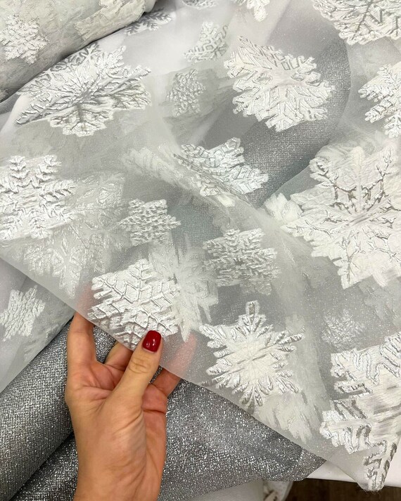 Big Silver Snowflakes - Fabric Flair