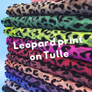 Weicher Tüllstoff Leopardenstoff Schwarzer Tüll mit Leopardenmuster Tüllstoff Rohware Weicher Tüllstoff Leopardenmuster Black Velvet Tüll Massenware