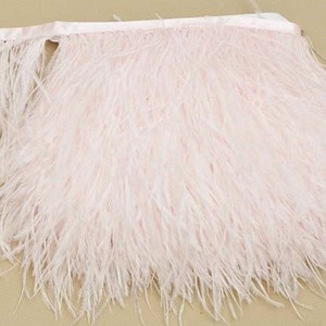 Blush Feather - Ostrich feathers - Feather trim - Craft feathers - Color feathers - Black feathers - Dress feather  - Ostrich trim Active