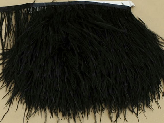 Black Feather Ostrich Feathers Feather Trim Craft Feathers Color Feathers  Black Feathers Dress Feather Ostrich Trim by Yard -  Israel