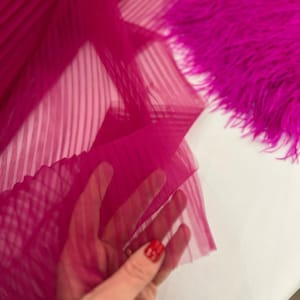 Rosa Hochzeit Plissee Tüll-Stoff Plissee Tüll-Mesh-Stoff Elfenbein Plissee Tüll Stoff Meterware Blau plissiert Tüll