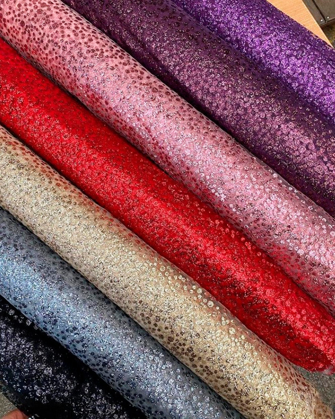 Glitter Fabric Boom by the Yard Ivory Glued Glitter Lace Fabric Glitter