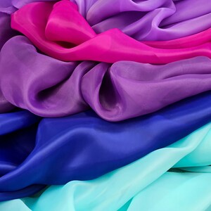 Organzastof mintgroene organzakantstof blauwe organzastof trouwjurkstof pure glanzende organzastof lavendel organza