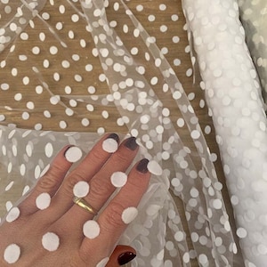 Weiß Tupfen Tüll Stoff WeichEr Pünktchen Tüll NetzSpitze Stoff für Hochzeit Kleid Weiß Tüll Stoff Tüllstoff Bulk Stock Samt Dot